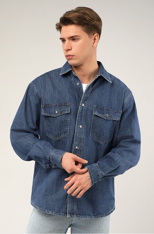 Мужская джинсовая рубашка Happyfox