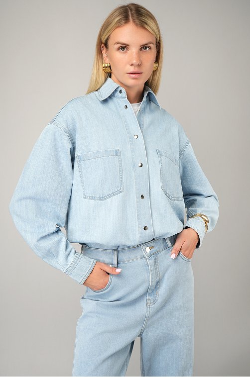 Женская джинсовая рубашка Happyfox