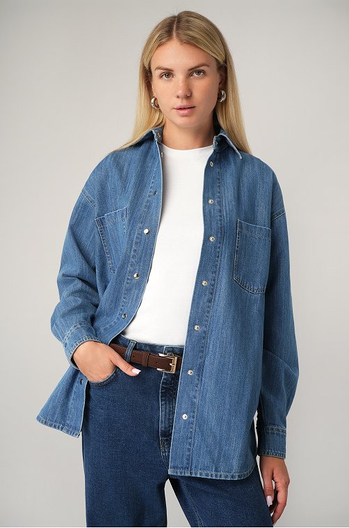 Женская джинсовая рубашка Happyfox