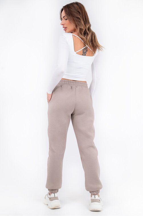Теплые женские брюки из футера трехнитки с начесом Happy Fox