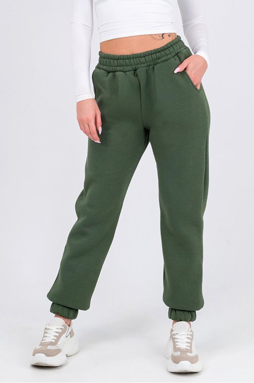 Теплые женские брюки из футера трехнитки с начесом Happy Fox