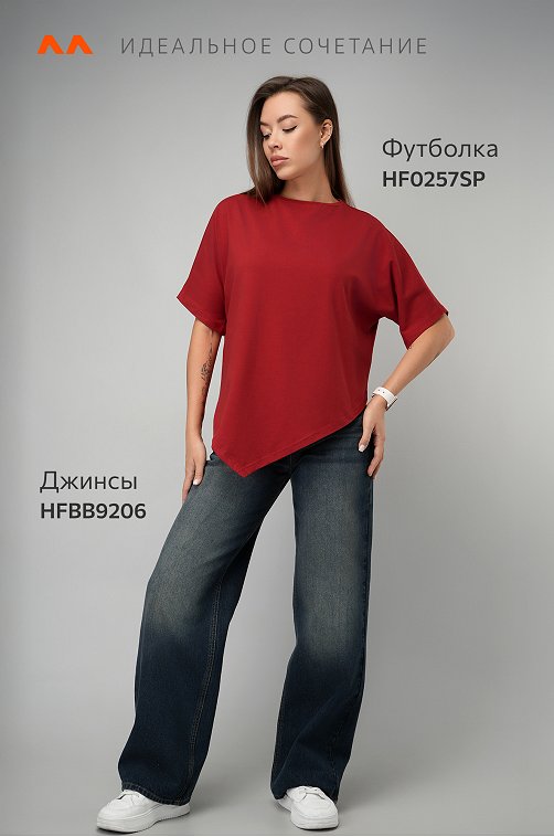 Женская асимметричная футболка Happyfox