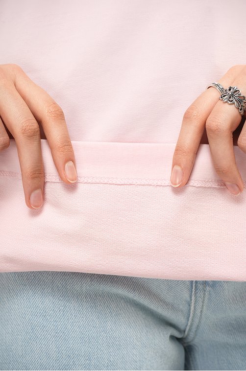 Женская футболка оверсайз из футера двухнитки Happyfox