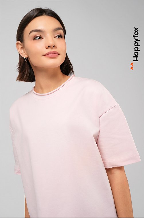 Женская футболка оверсайз из футера двухнитки Happyfox