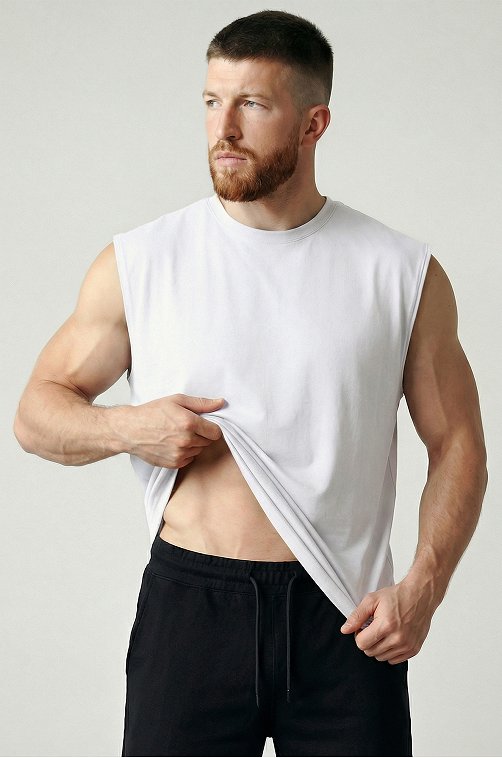 Мужская футболка оверсайз без рукавов Happyfox