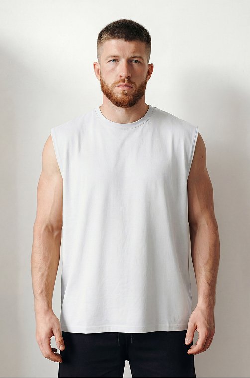 Мужская футболка оверсайз без рукавов Happyfox