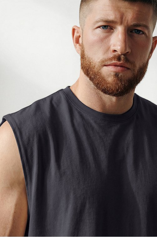 Мужская футболка оверсайз без рукавов Happyfox