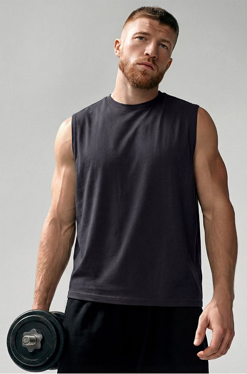 Мужская футболка оверсайз без рукавов Happyfox