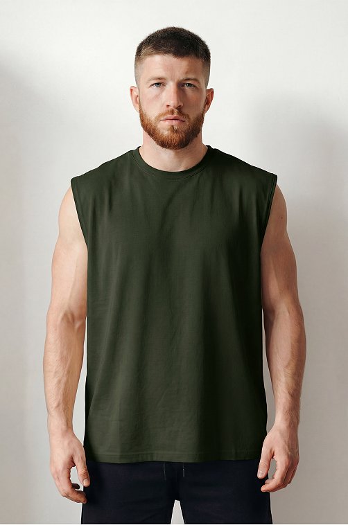 Мужская футболка оверсайз без рукавов Happyfox