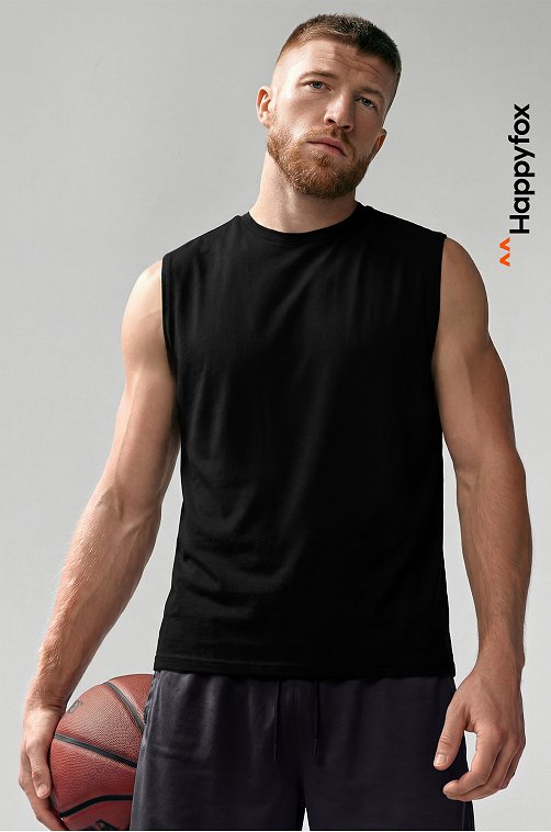 Мужская футболка оверсайз без рукавов Happyfox