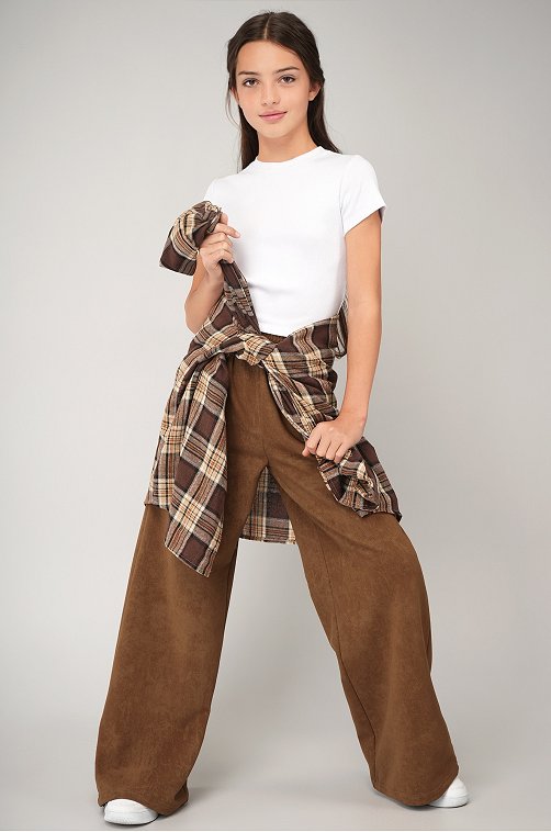 Брюки палаццо из футера для девочки Happyfox