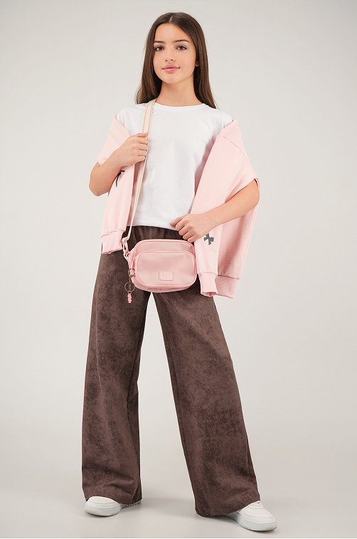 Брюки палаццо из футера для девочки Happyfox