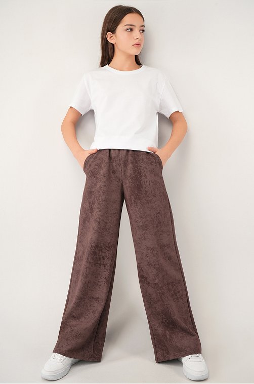 Брюки палаццо из футера для девочки Happyfox