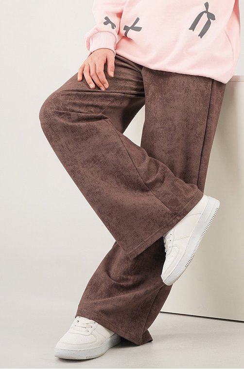 Брюки палаццо из футера для девочки Happyfox