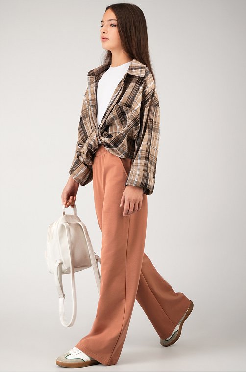 Брюки палаццо из футера для девочки Happyfox