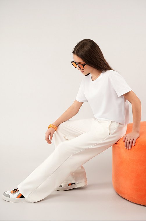 Брюки палаццо из футера для девочки Happyfox