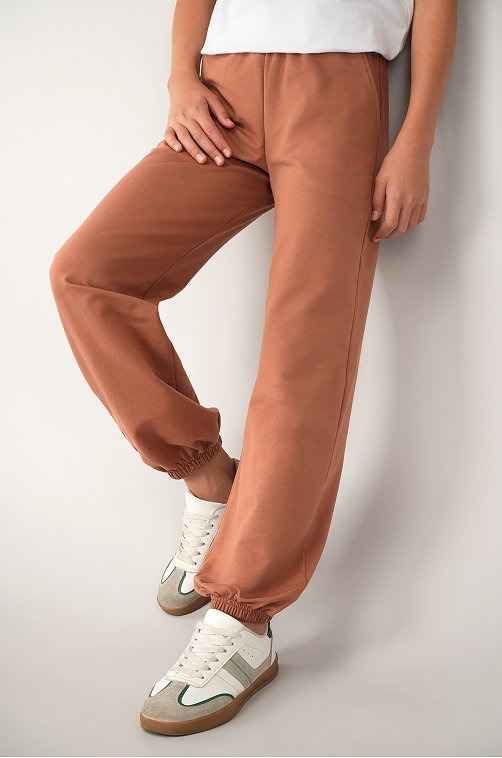 Брюки джоггеры из футера для девочки Happyfox