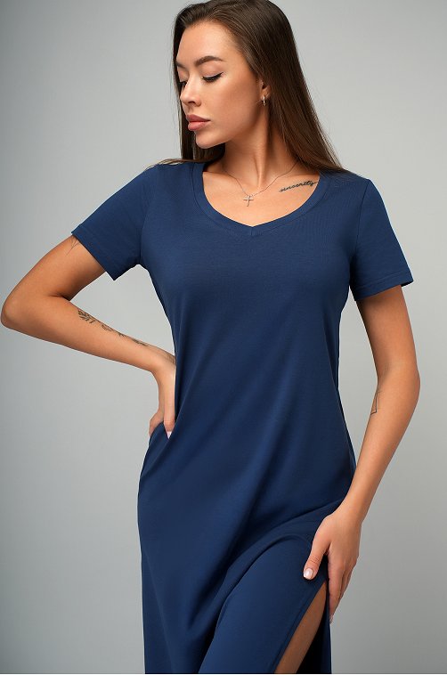 Однотонное женское платье-футболка Happyfox