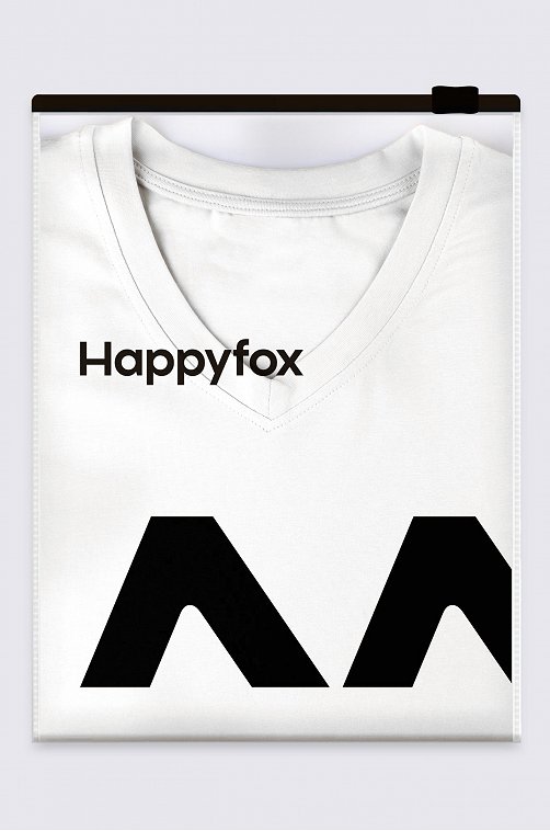 Женская футболка оверсайз с V-вырезом Happyfox