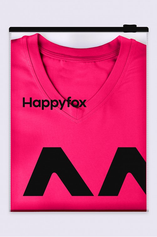 Женская футболка оверсайз с V-вырезом Happyfox