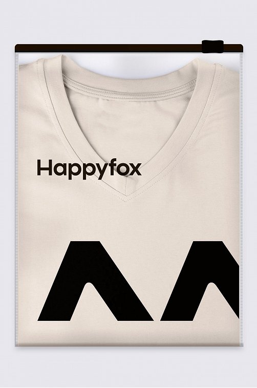 Женская футболка оверсайз с V-вырезом Happyfox