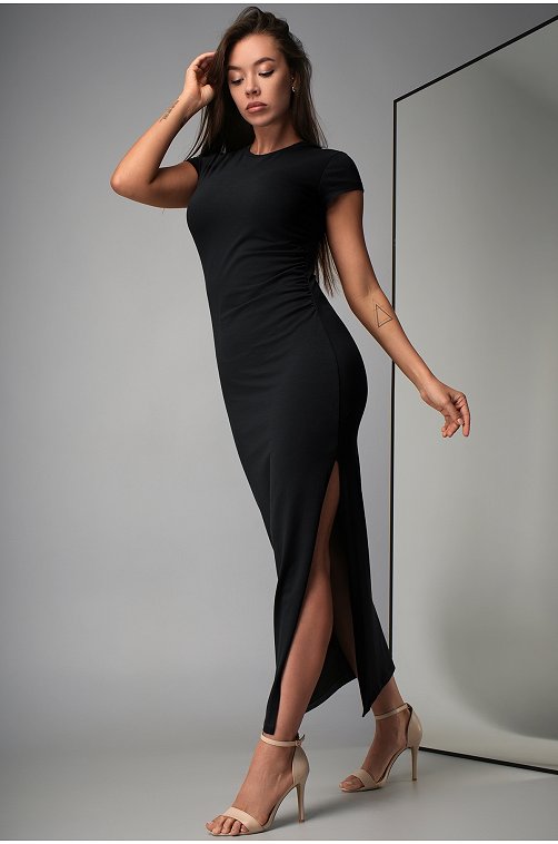 Женское облегающее платье с разрезом Happyfox