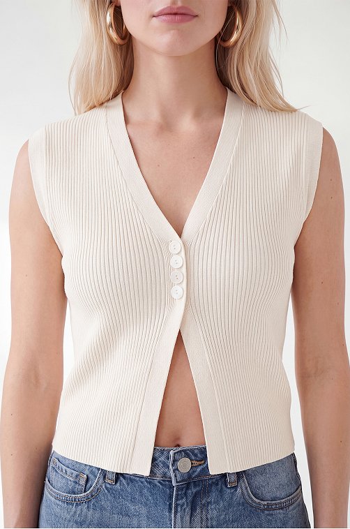 Женский топ вязаный лапша на пуговицах Happyfox