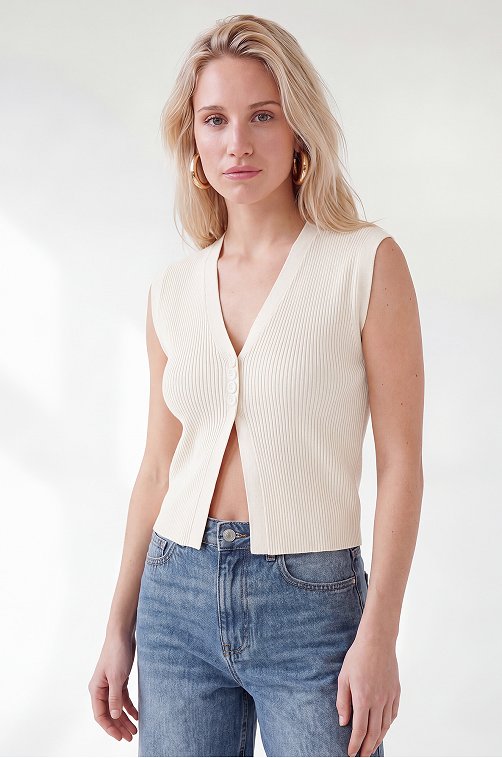 Женский топ вязаный лапша на пуговицах Happyfox