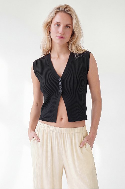 Женский топ вязаный лапша на пуговицах Happyfox