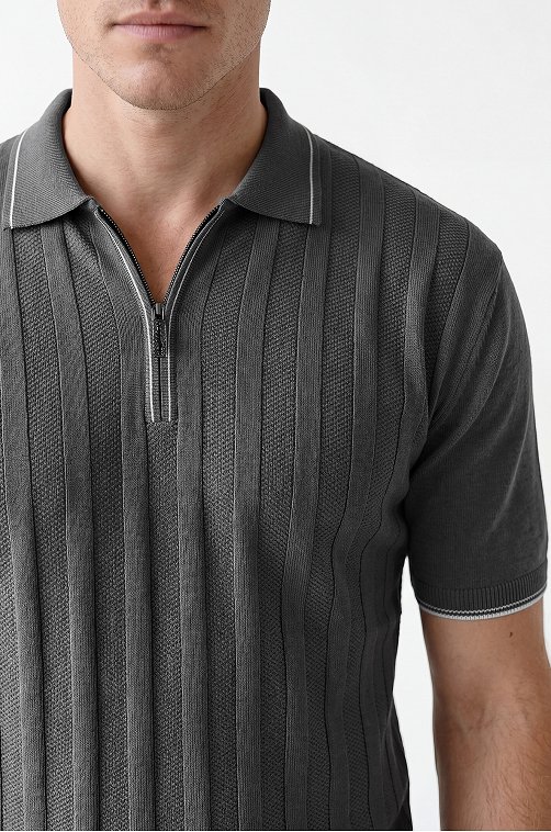 Мужская футболка-поло из вязаного трикотажа Happyfox