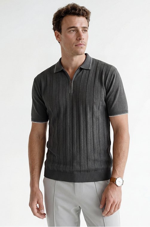 Мужская футболка-поло из вязаного трикотажа Happyfox