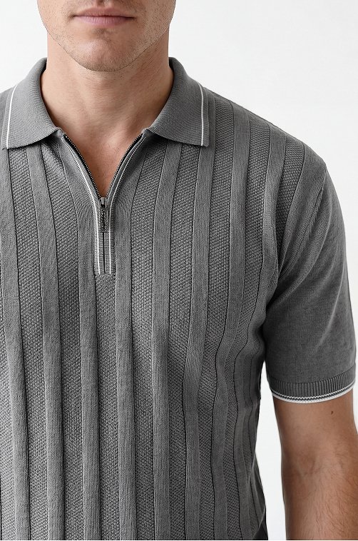 Мужская футболка-поло из вязаного трикотажа Happyfox