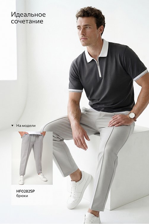 Мужская футболка-поло из вязаного трикотажа Happyfox