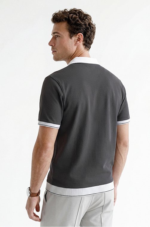 Мужская футболка-поло из вязаного трикотажа Happyfox