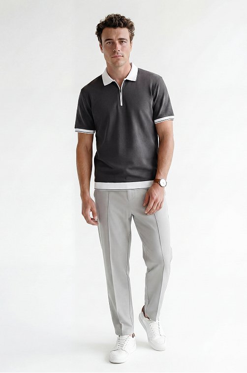 Мужская футболка-поло из вязаного трикотажа Happyfox