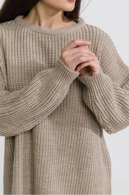 Свободный удлиненный свитер оверсайз схема спицами » Люблю Вязать
