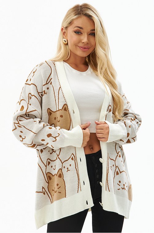 Женский удлиненный кардиган оверсайз Happyfox