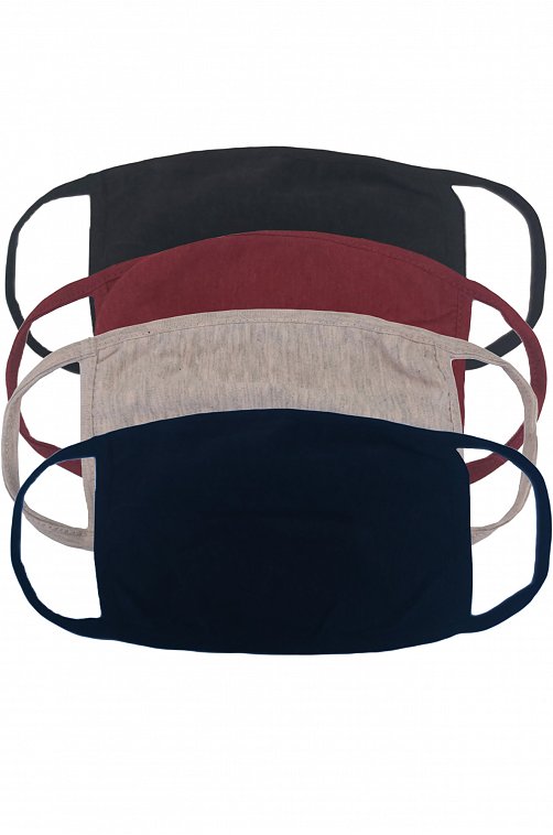 Маски для лица бытовые многоразовые двухслойные 4 шт Happyfox