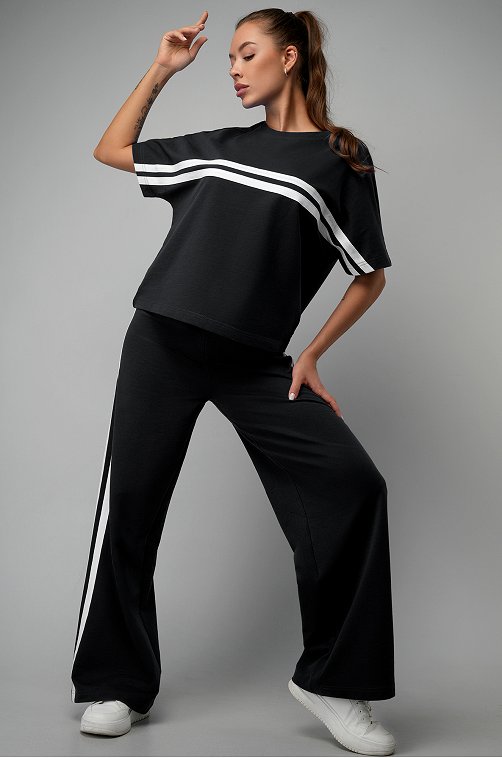 Женский костюм оверсайз из футера двухнитки Happyfox