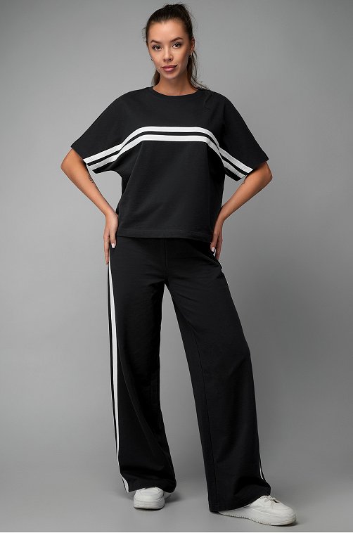 Женский костюм оверсайз из футера двухнитки Happyfox