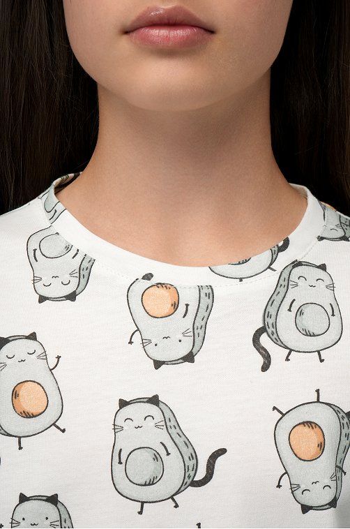 Хлопковая пижама для девочки с шортами Happyfox