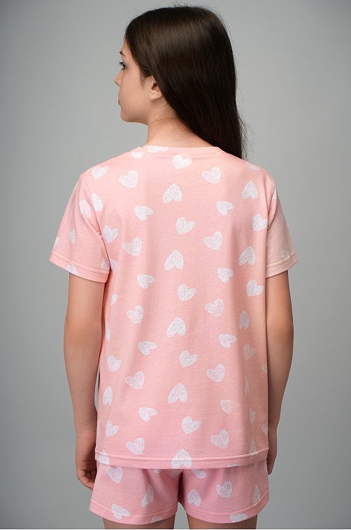Хлопковая пижама для девочки с шортами Happyfox