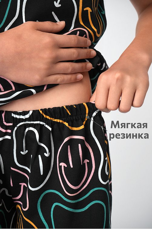 Хлопковая пижама для девочки с шортами Happyfox