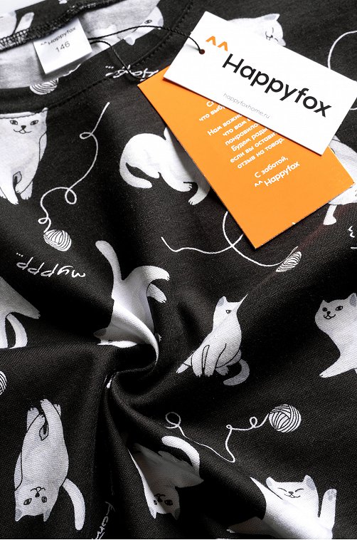 Хлопковая пижама для девочки с шортами Happyfox
