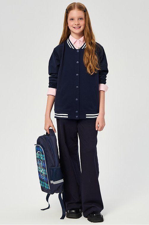 Детский бомбер из футера двухнитки с застежками на кнопках Happyfox