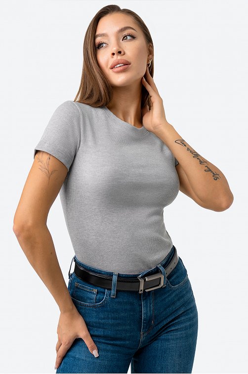 Женская футболка в рубчик Happy Fox