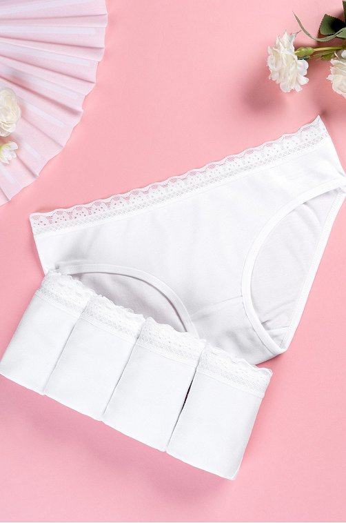 schoolgirl трусы Трусы для девочки 5шт. Happyfox 6691057 белый купить оптом в HappyWear.ru