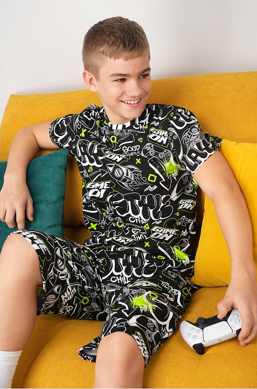 Хлопковый костюм для мальчика Happyfox