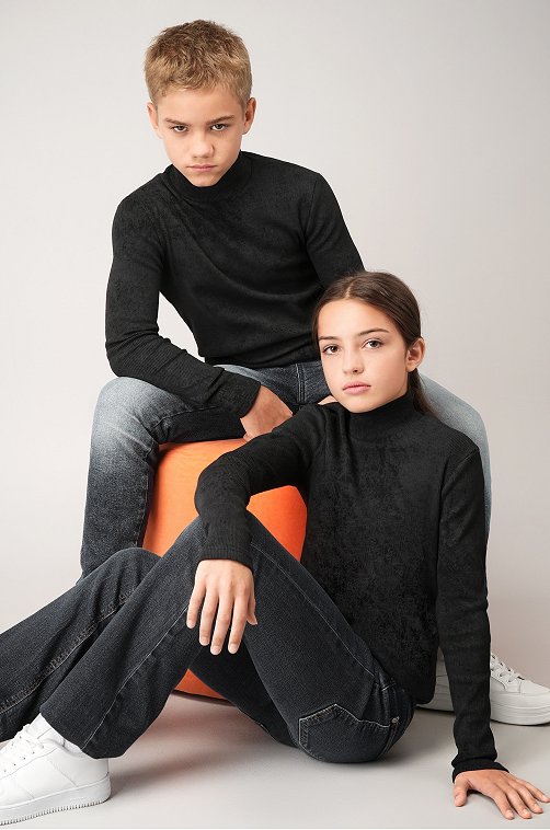 Детская базовая водолазка в рубчик Happyfox