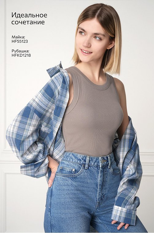 Женская майка-топ в рубчик Happyfox